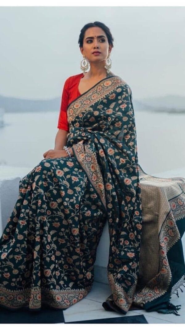 Saree Online Buy Green Colour Saree - Designer Sarees Rs 500 to 1000