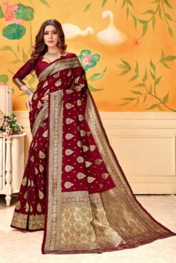 Saree Online Chennai Maroon Colour Saree - Designer Sarees Rs 500 to 1000