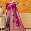 Saree Online Cotton Silk Pink Blue Colour Saree - Designer Sarees Rs 500 to 1000