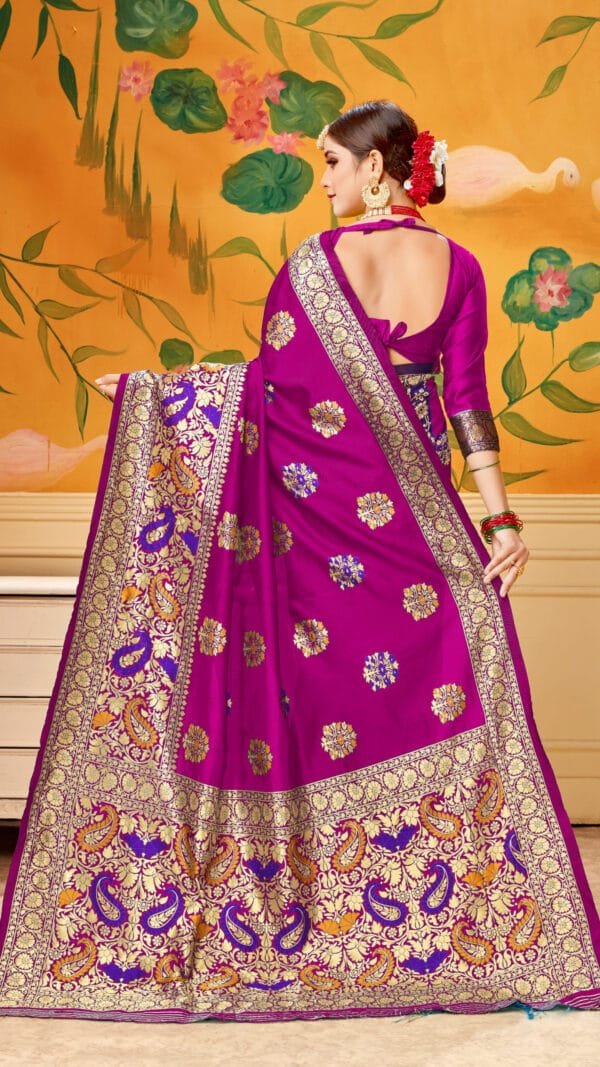 Saree Online Cotton Silk Pink Blue Colour Saree - Designer Sarees Rs 500 to 1000