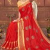 Saree Online For Wedding Red Colour Saree - Designer Sarees Rs 500 to 1000