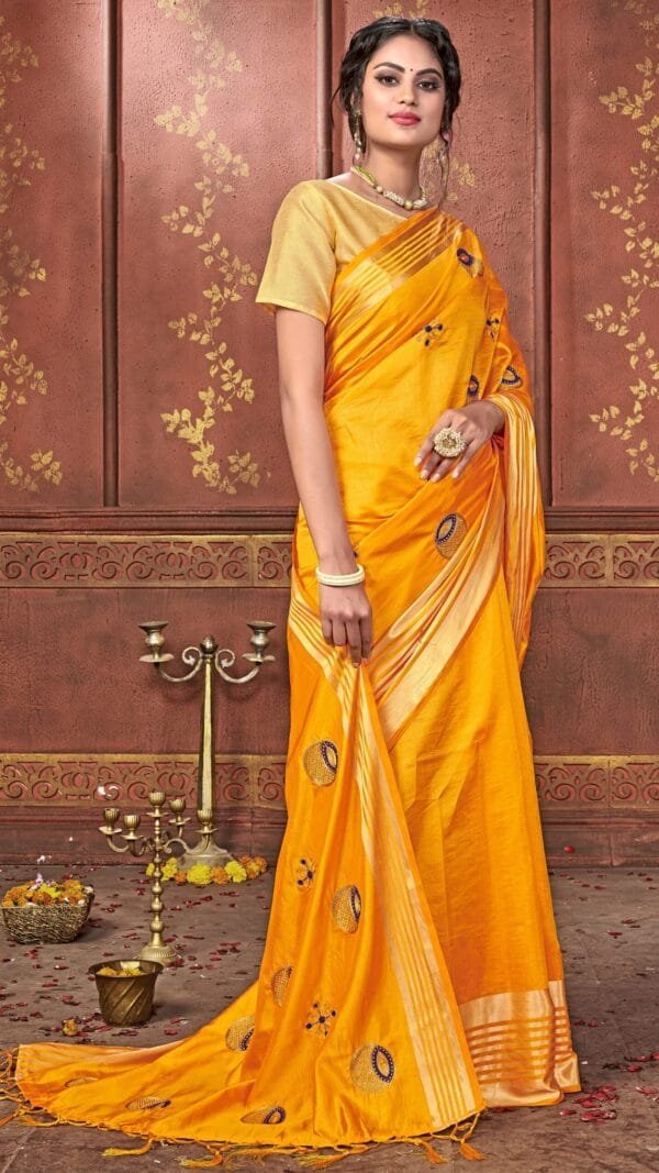 Saree Online From India Yellow Colour Saree - Designer Sarees Rs 500 to 1000
