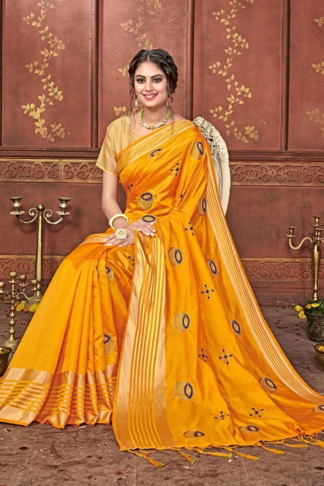 Saree Online From India Yellow Colour Saree - Designer Sarees Rs 500 to 1000