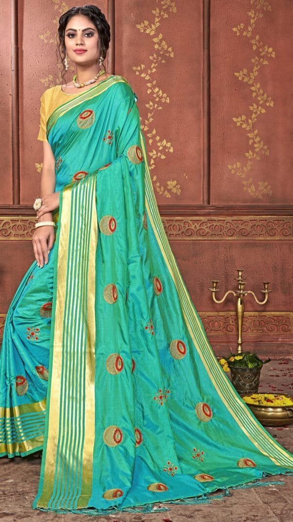Saree Online Georgette Light Green Saree - Designer Sarees Rs 500 to 1000