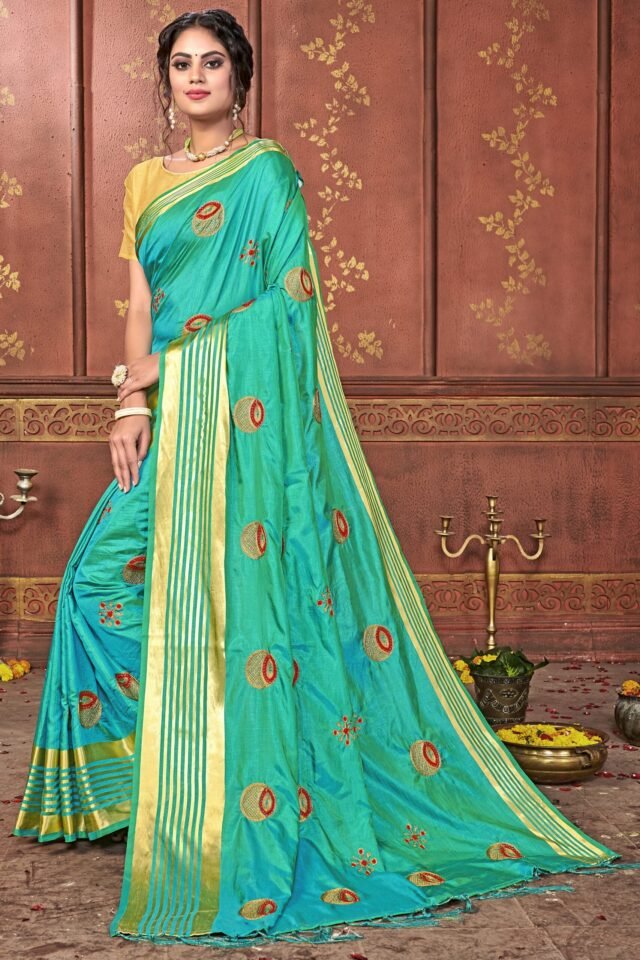 Saree Online Georgette Light Green Saree - Designer Sarees Rs 500 to 1000