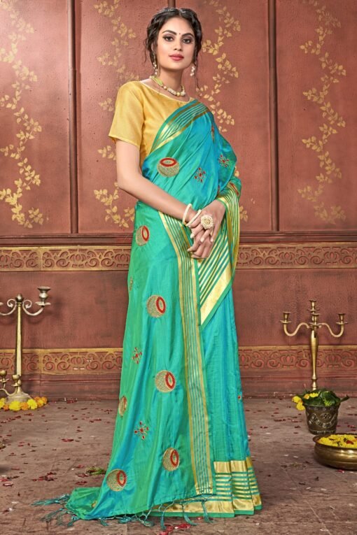 Saree Online Georgette Light Green Saree - Designer Sarees Rs 500 to 1000