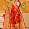 Saree Online India Red Green Colour Saree - Designer Sarees Rs 500 to 1000