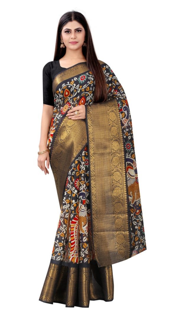 Saree Online Low Price Black Colour Saree - Designer Sarees Rs 500 to 1000