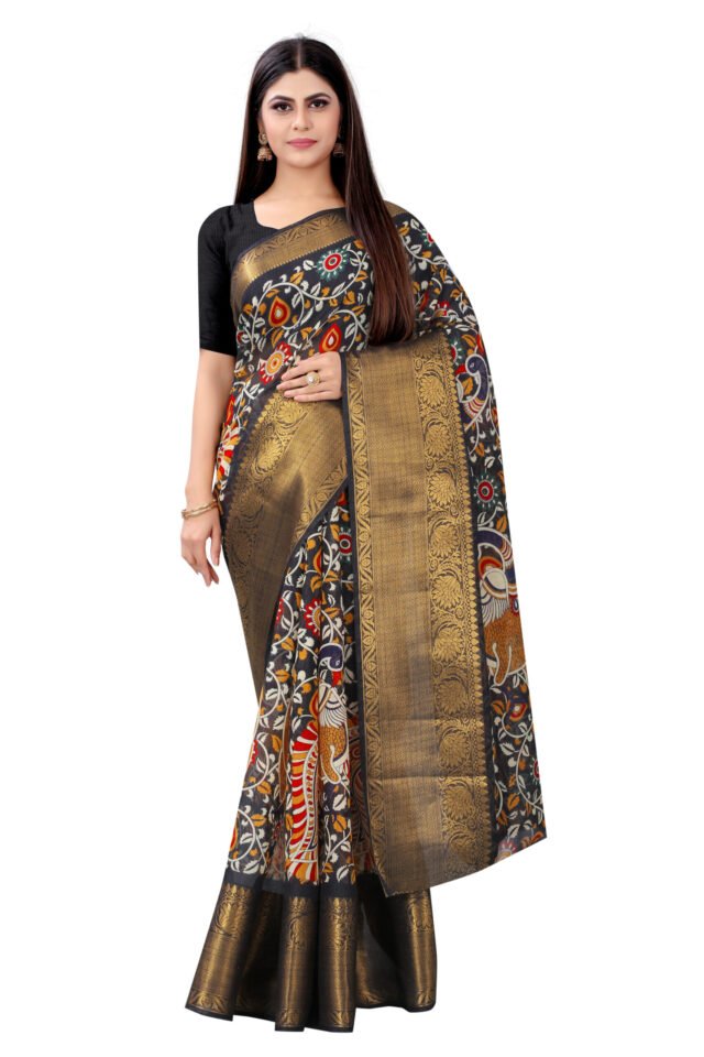 Saree Online Low Price Black Colour Saree - Designer Sarees Rs 500 to 1000