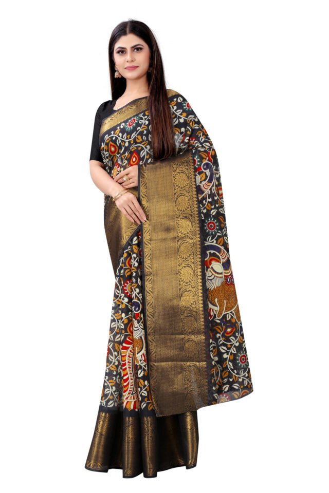 Saree Online Low Price Black Colour Saree - Designer Sarees Rs 500 to 1000