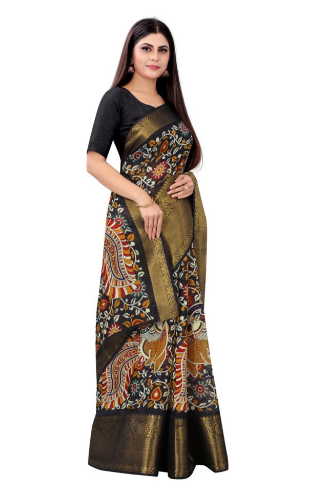 Saree Online Low Price Black Colour Saree - Designer Sarees Rs 500 to 1000