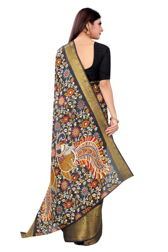 Saree Online Low Price Black Colour Saree - Designer Sarees Rs 500 to 1000