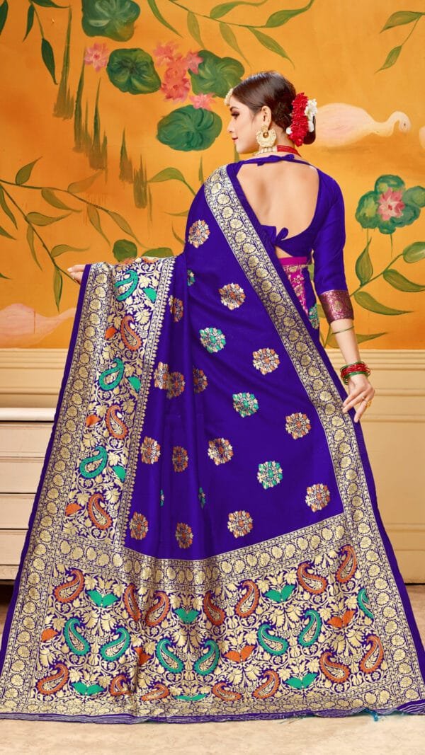 Saree Online Party Wear - Blue Pink Colour Saree Designer Sarees Rs 500 to 1000
