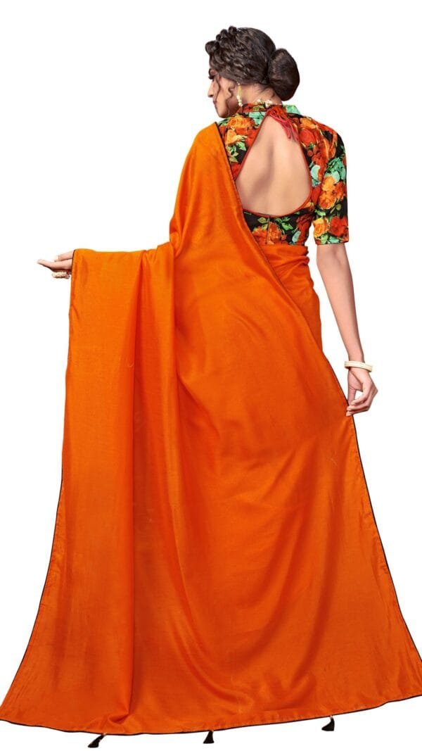 Saree Online Price Orange Colour Saree - Designer Sarees Rs 500 to 1000
