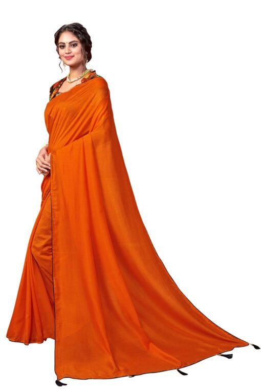 Saree Online Price Orange Colour Saree - Designer Sarees Rs 500 to 1000