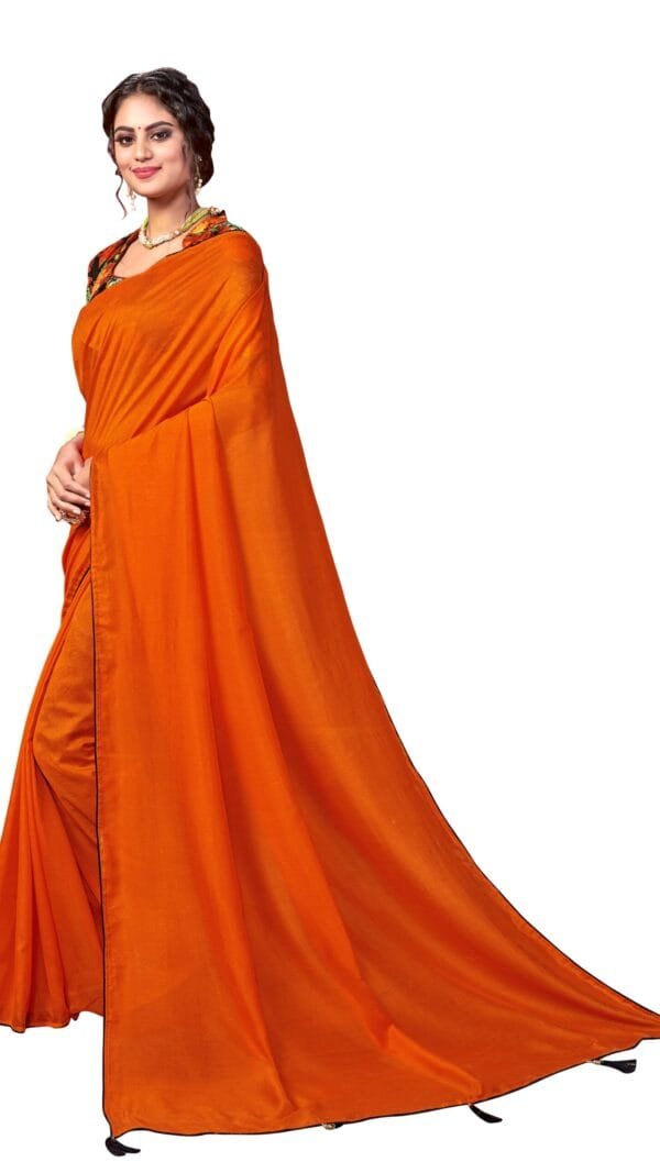 Saree Online Price Orange Colour Saree - Designer Sarees Rs 500 to 1000
