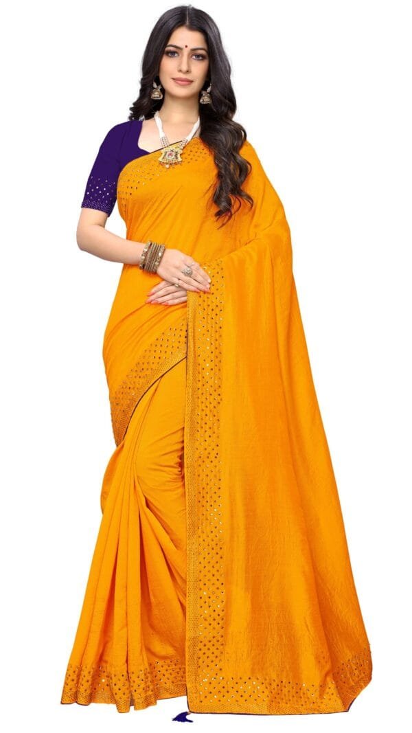 Saree Online Shopping India Yellow Colour Saree - Designer Sarees Rs 500 to 1000