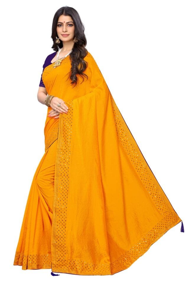 Saree Online Shopping India Yellow Colour Saree - Designer Sarees Rs 500 to 1000