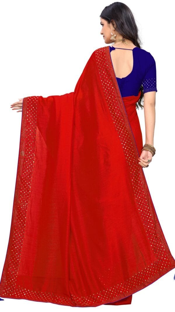 Saree Online Shopping Low Price Red Colour Saree - Designer Sarees Rs 500 to 1000