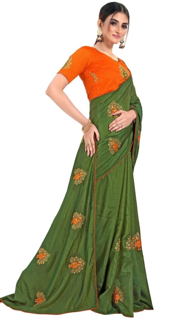 Saree Online Shopping Surat Green Colour Saree - Designer Sarees Rs 500 to 1000