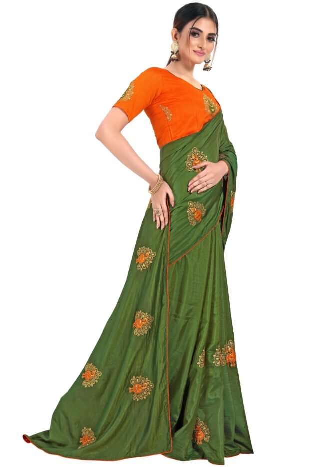 Saree Online Shopping Surat Green Colour Saree - Designer Sarees Rs 500 to 1000