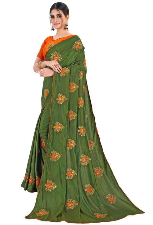 Saree Online Shopping Surat Green Colour Saree - Designer Sarees Rs 500 to 1000