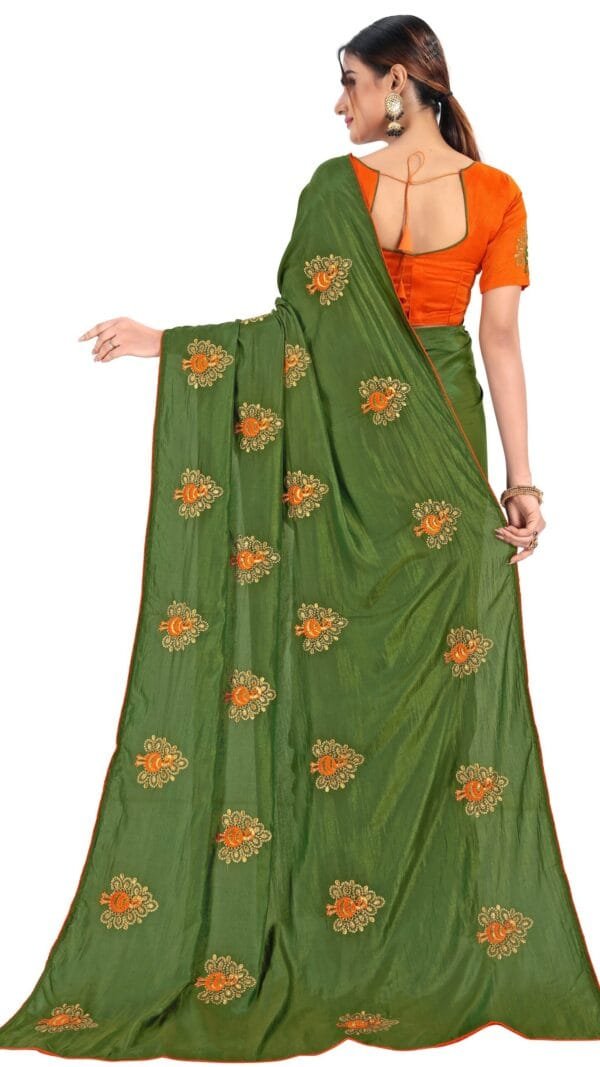 Saree Online Shopping Surat Green Colour Saree - Designer Sarees Rs 500 to 1000