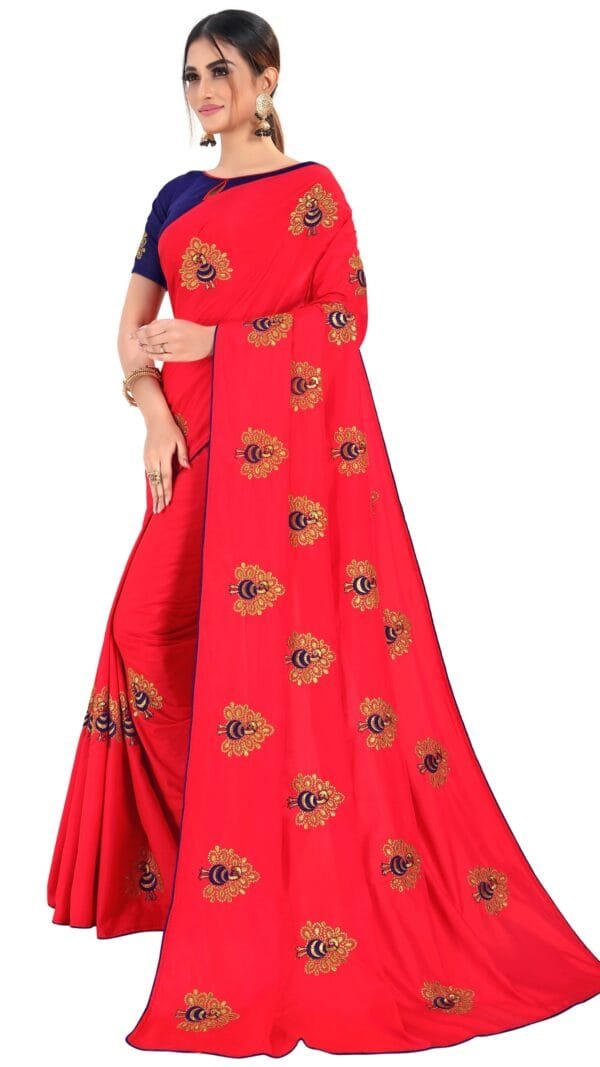 Saree Online Surat Peach Colour Saree - Designer Sarees Rs 500 to 1000