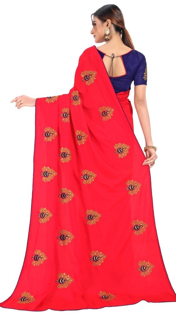 Saree Online Surat Peach Colour Saree - Designer Sarees Rs 500 to 1000
