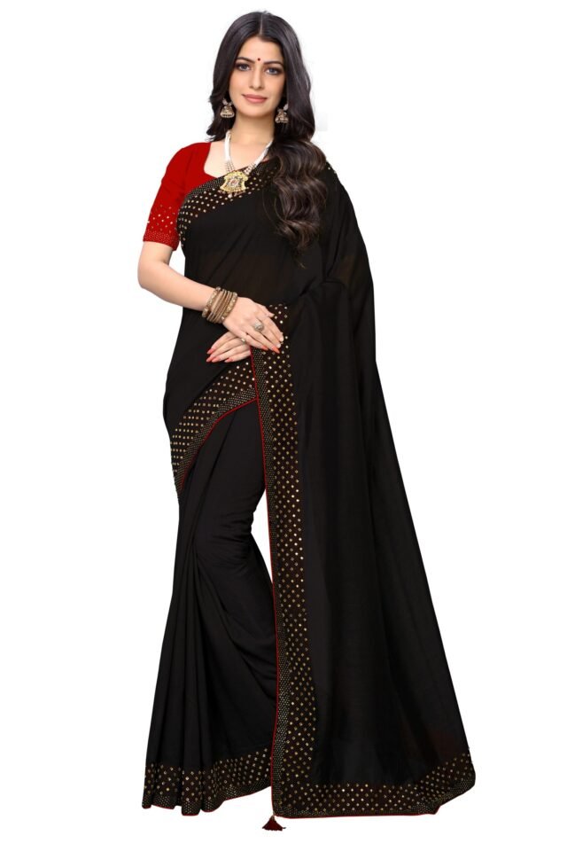 Saree Online Wedding Black Colour Saree - Designer Sarees Rs 500 to 1000