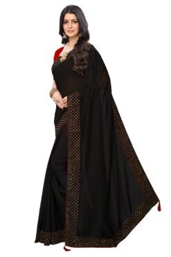 Saree Online Wedding Black Colour Saree - Designer Sarees Rs 500 to 1000