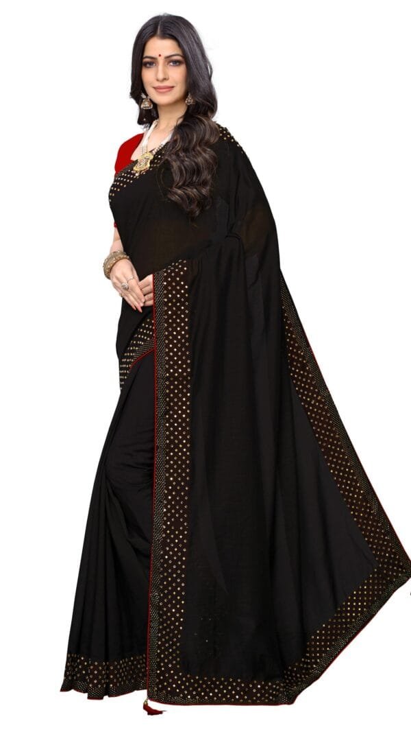 Saree Online Wedding Black Colour Saree - Designer Sarees Rs 500 to 1000