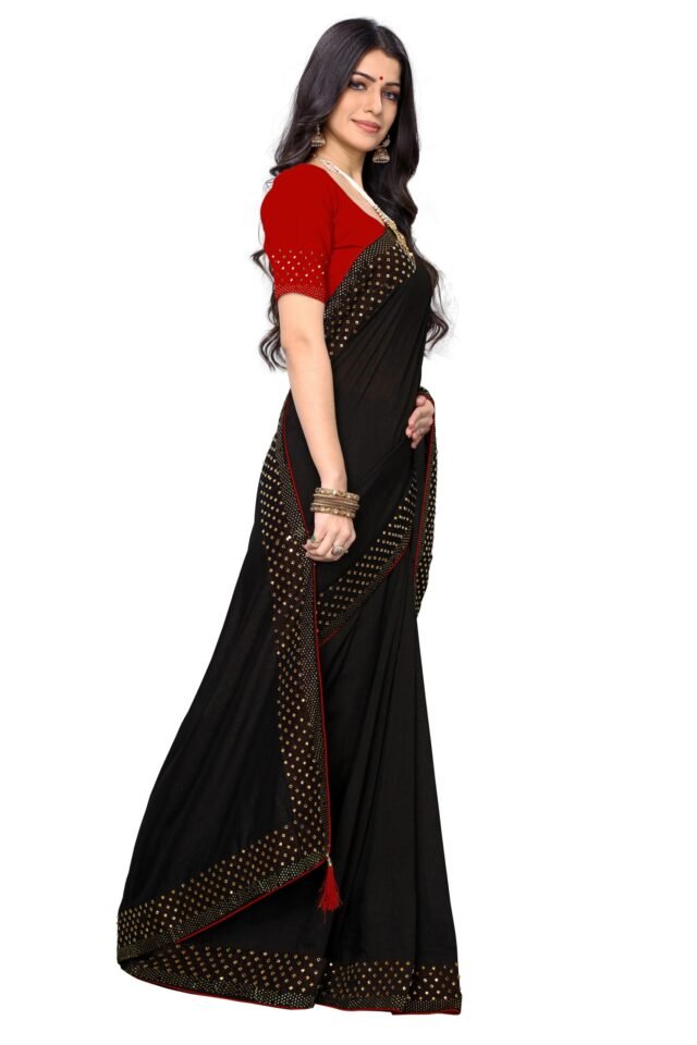 Saree Online Wedding Black Colour Saree - Designer Sarees Rs 500 to 1000