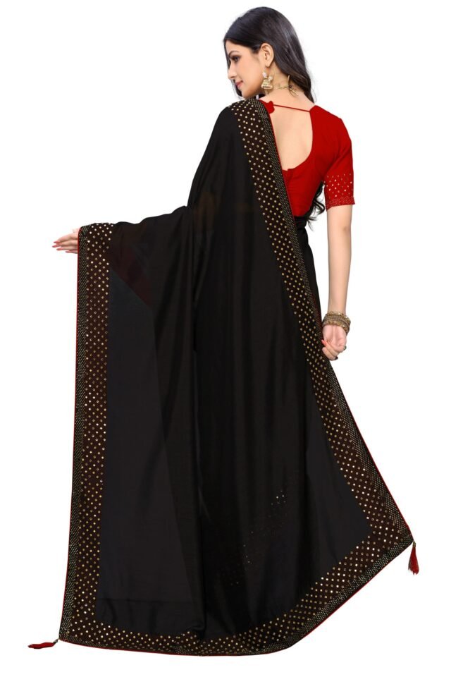 Saree Online Wedding Black Colour Saree - Designer Sarees Rs 500 to 1000