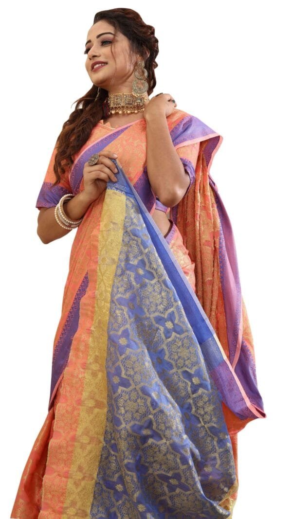 Saree Online With Price Orange Colour Saree - Designer Sarees Rs 500 to 1000