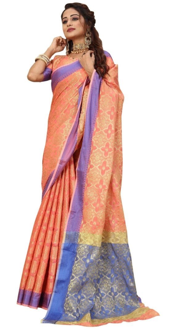 Saree Online With Price Orange Colour Saree - Designer Sarees Rs 500 to 1000