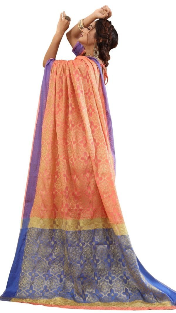 Saree Online With Price Orange Colour Saree - Designer Sarees Rs 500 to 1000