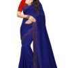 Saree With Blouse Online Blue Colour Saree - Designer Sarees Rs 500 to 1000