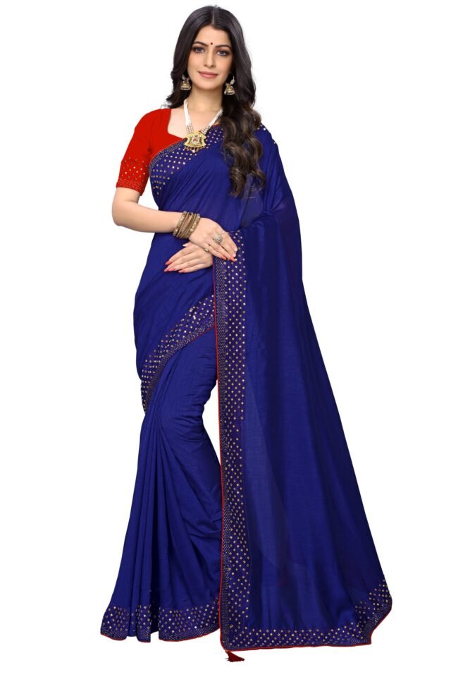 Saree With Blouse Online Blue Colour Saree - Designer Sarees Rs 500 to 1000