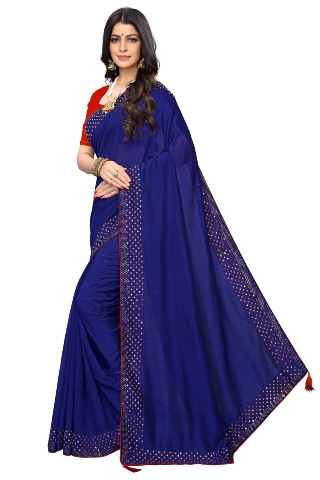 Saree With Blouse Online Blue Colour Saree - Designer Sarees Rs 500 to 1000