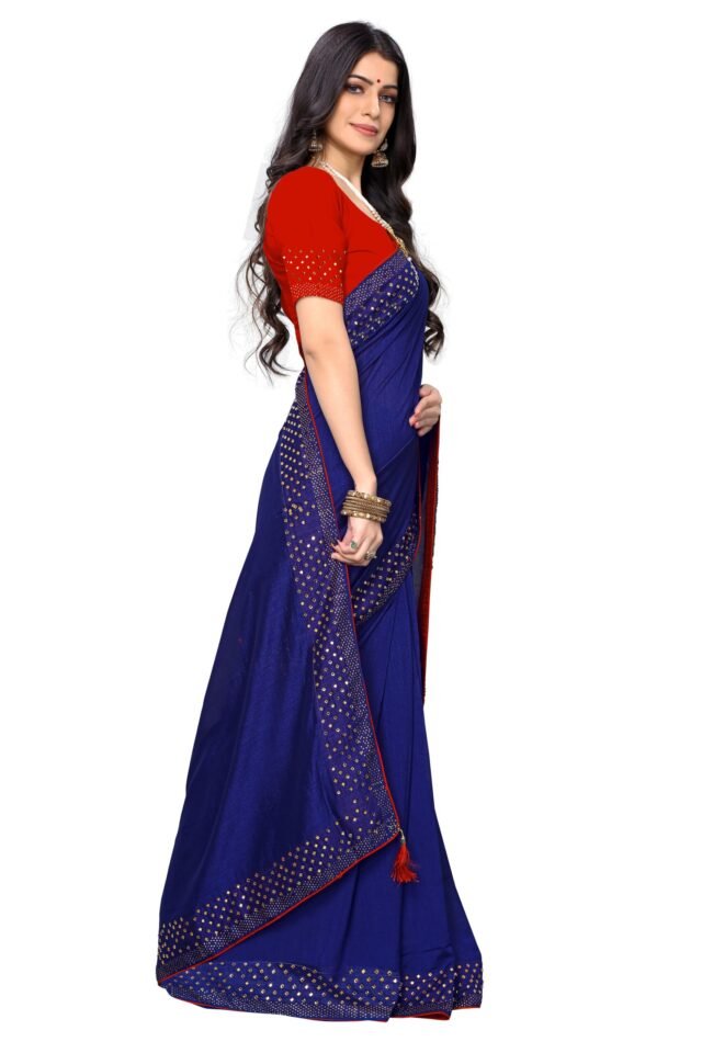 Saree With Blouse Online Blue Colour Saree - Designer Sarees Rs 500 to 1000