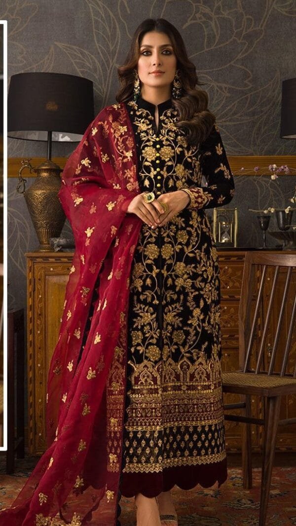 Traditional Pakistani Dress bleck - Pakistani Suits