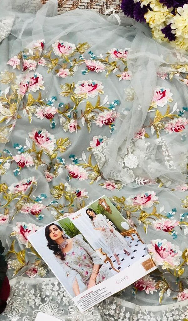 Velvet Pakistani Suits white - Pakistani Suits