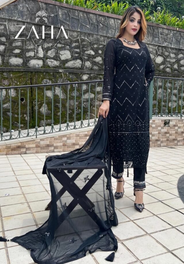 Pakistani Dress Black - Pakistani Suits