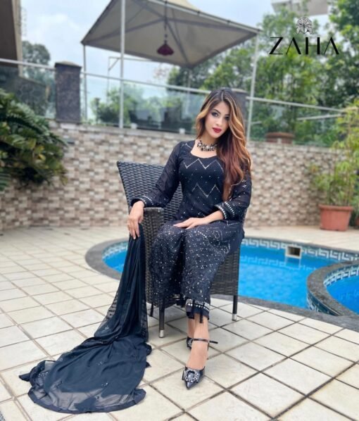 Pakistani Dress Black - Pakistani Suits
