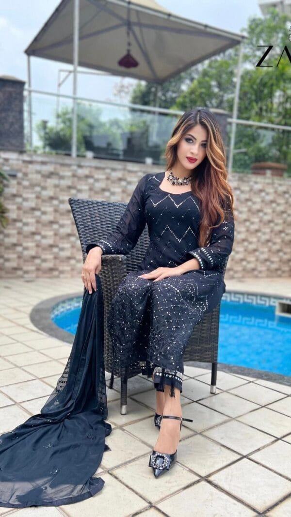 Pakistani Dress Black - Pakistani Suits