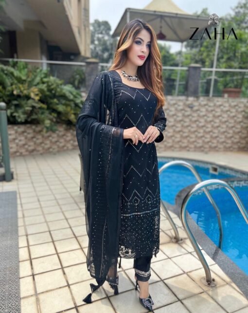 Pakistani Dress Black - Pakistani Suits