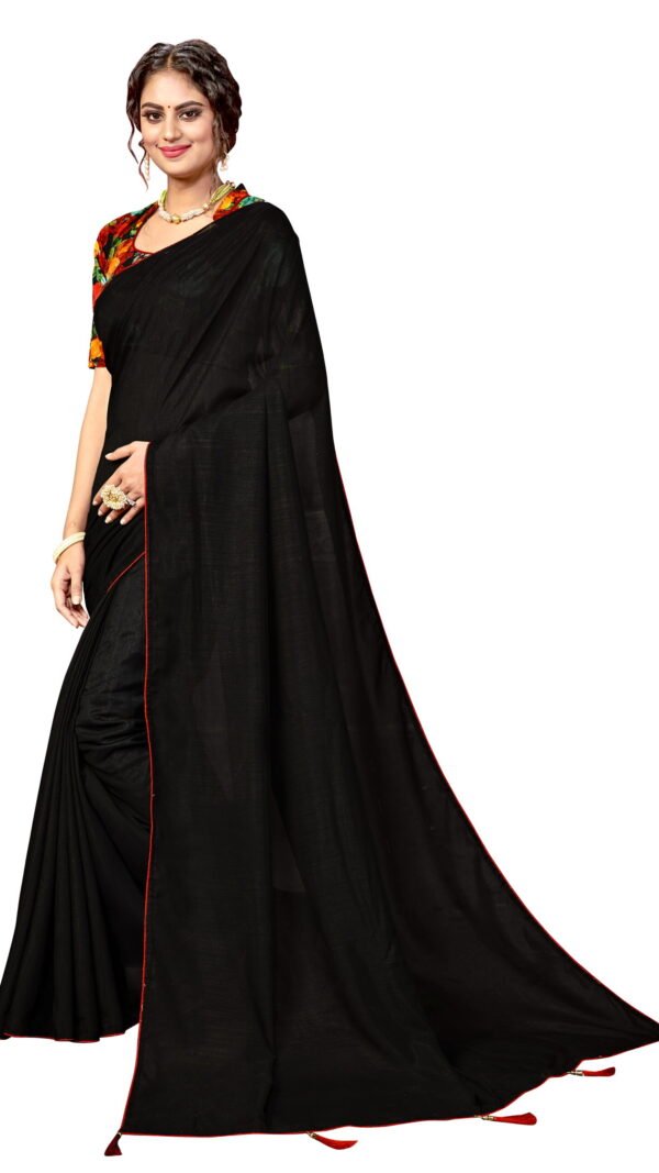 न्यू डिजाइनर साड़ी Black Colour Saree - Designer Sarees Rs 500 to 1000