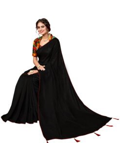 न्यू डिजाइनर साड़ी Black Colour Saree - Designer Sarees Rs 500 to 1000