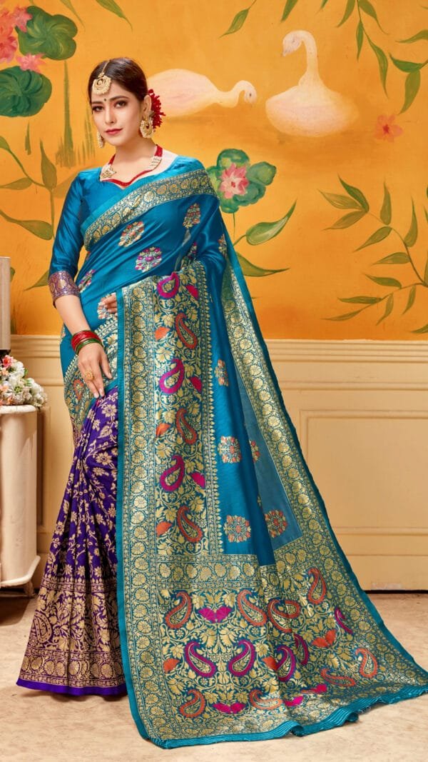 न्यू साड़ी Blue Colour Saree - Designer Sarees Rs 500 to 1000